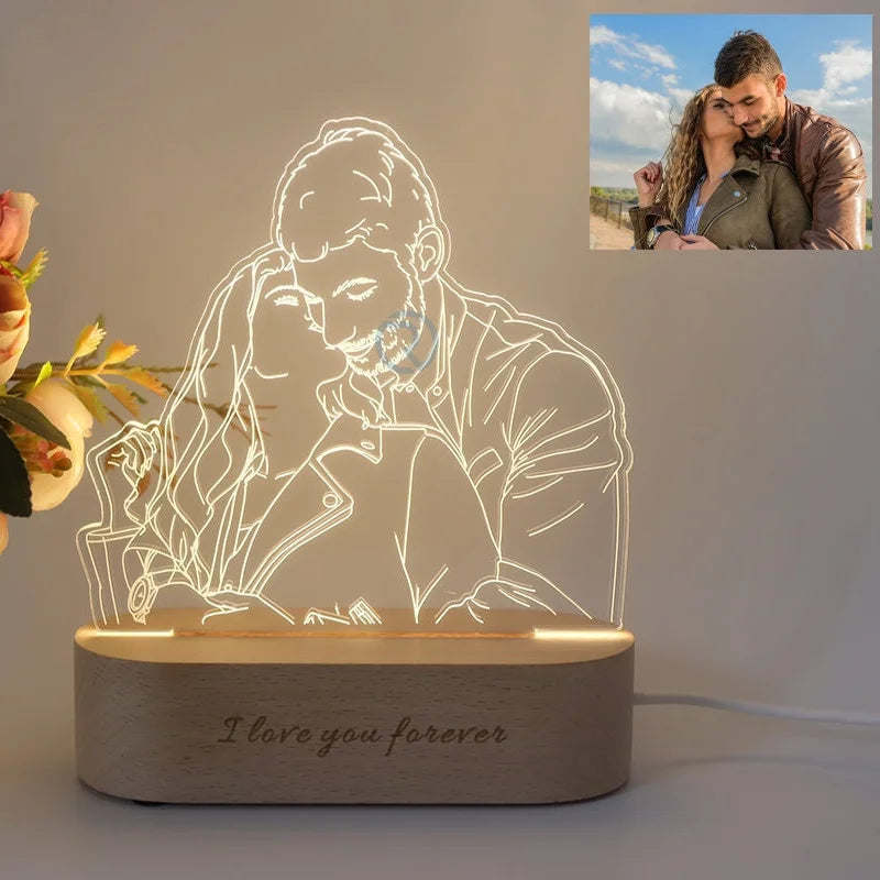Lampe 3D Personnalisée Photo & Texte