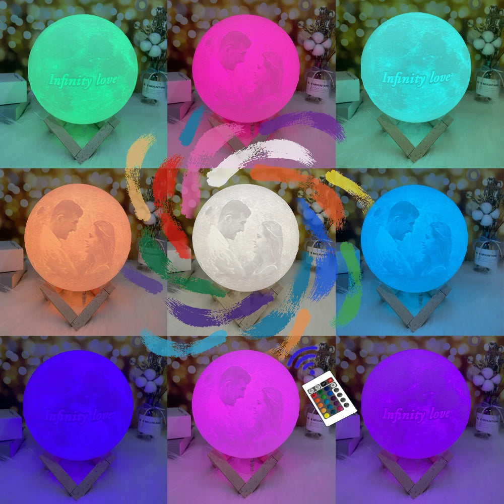 Lampe Lune 3D Personnalisée Photo & Texte