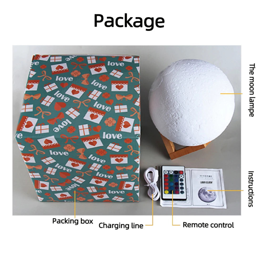 Lampe Lune 3D Personnalisée Photo & Texte