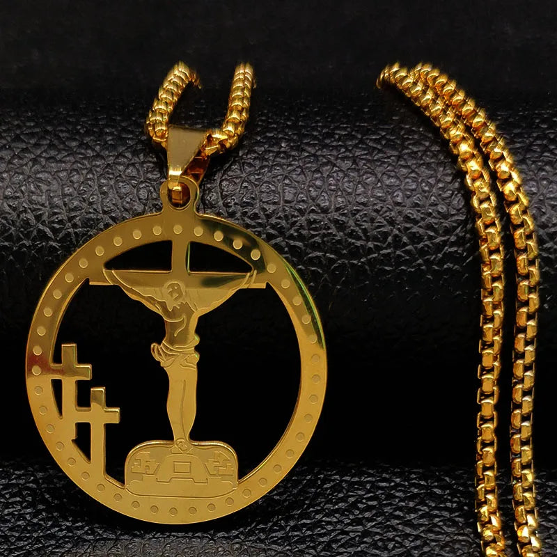 Collier Croix Homme en Acier Inoxydable