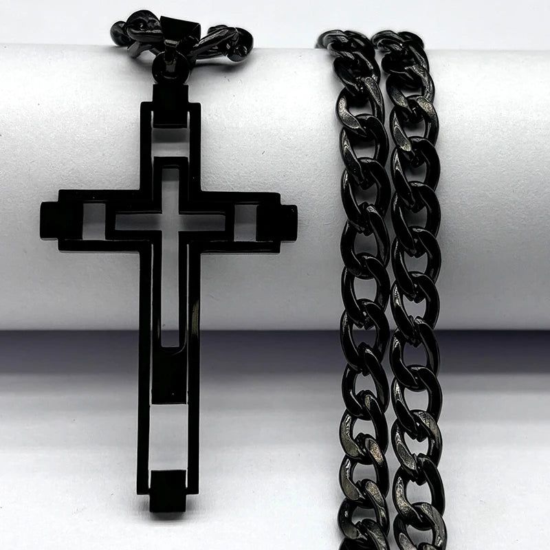 Collier Croix Homme en Acier Inoxydable