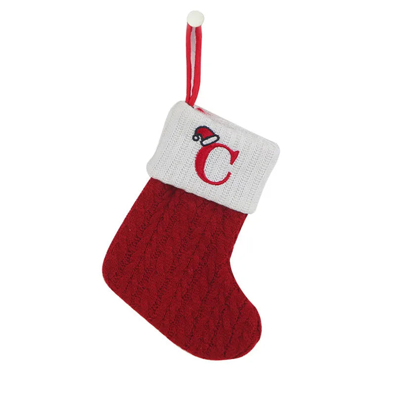 Chaussette de Noël en Tricot avec Initiale