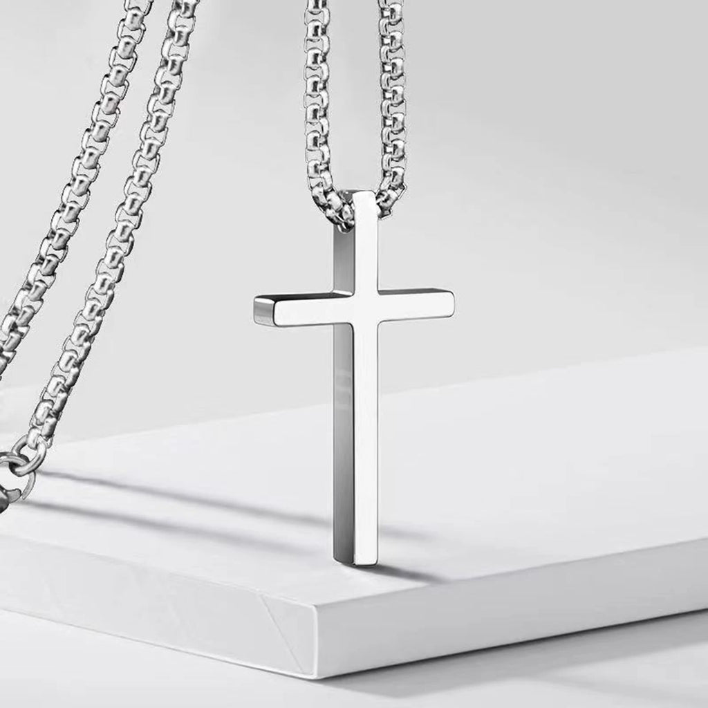Collier Croix Classique – Chaîne Vénitienne en Acier