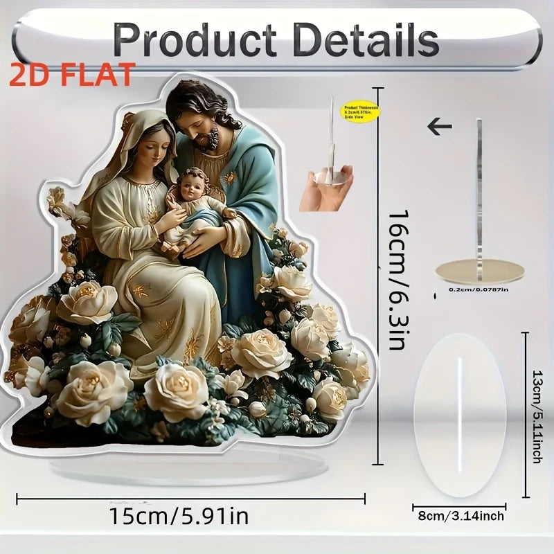 Crèche de Noël en Acrylique – Décor de Table Nativité, 8 Modèles