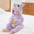 Grenouillère Pyjama Animaux Bébé – Dinosaure, Licorne, Panda | Combinaison Polaire à Capuche