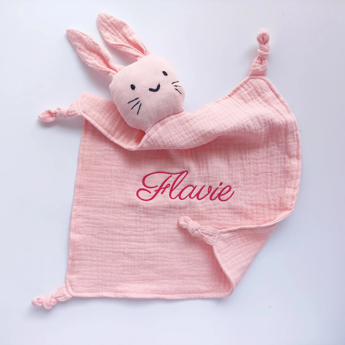 Doudou Lange Personnalisé au Prénom – Cadeau de Naissance