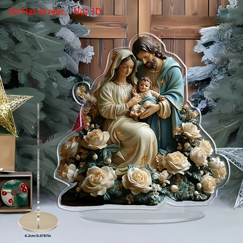 Crèche de Noël en Acrylique – Décor de Table Nativité, 8 Modèles
