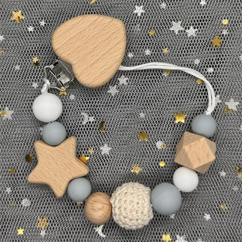 Attache-Tétine Personnalisée au Prénom – Bois & Silicone
