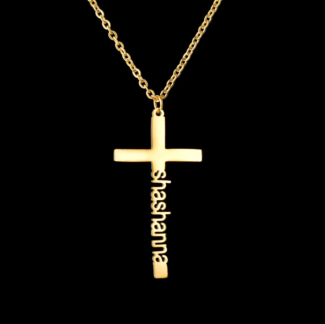 Collier Croix Personnalisé au Prénom – Cadeau de Baptême & Communion