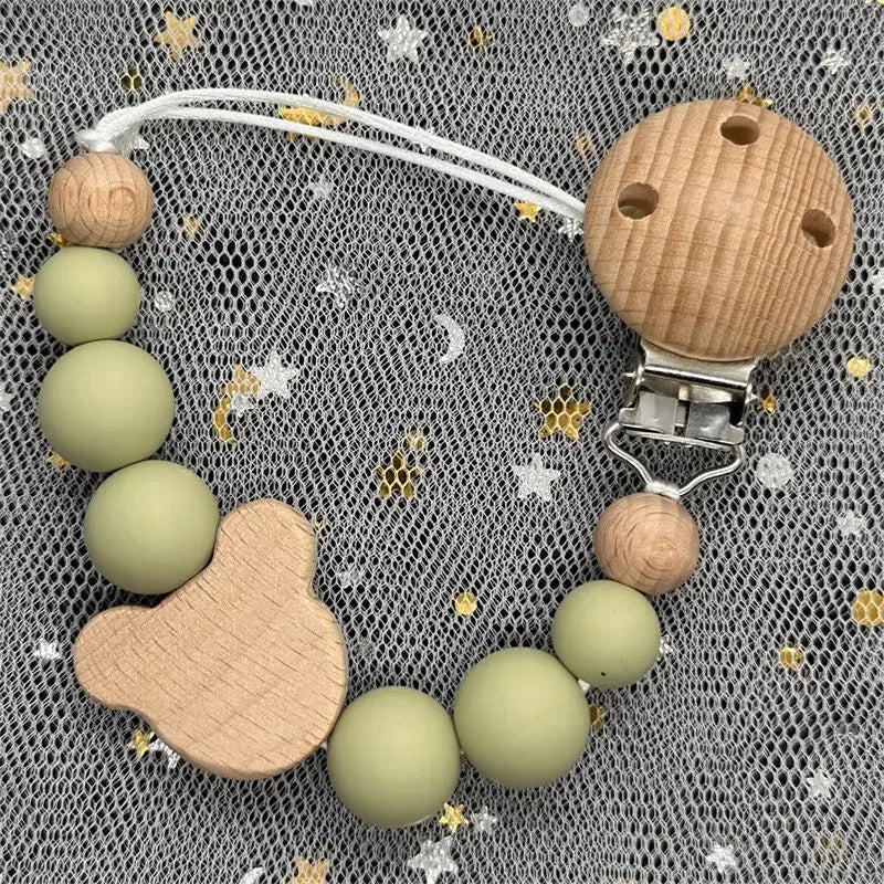 Attache-Tétine Personnalisée au Prénom – Bois & Silicone