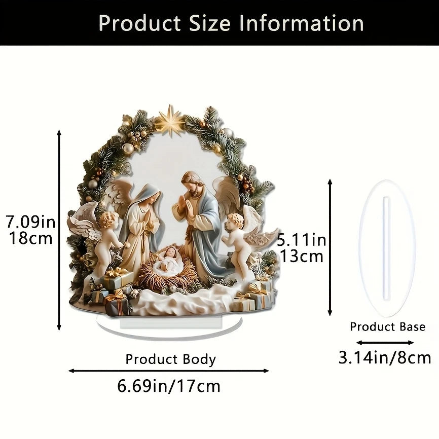 Crèche de Noël en Acrylique – Décor de Table Nativité, 8 Modèles