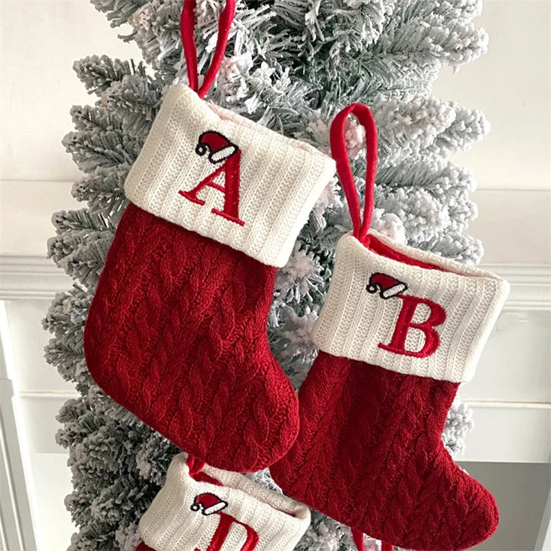 Chaussette de Noël en Tricot avec Initiale