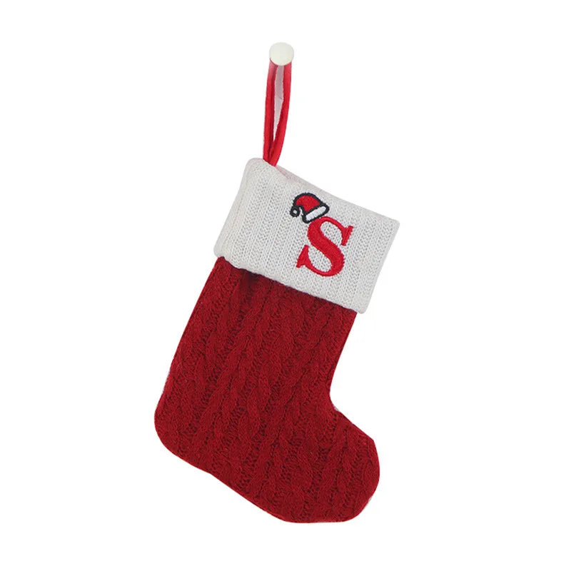 Chaussette de Noël en Tricot avec Initiale