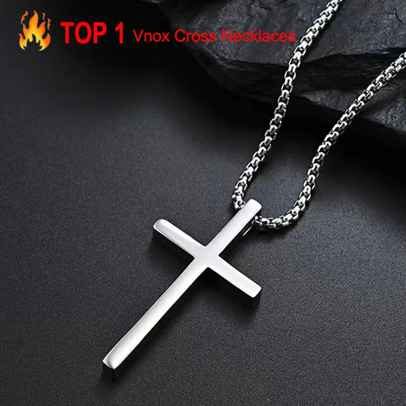 Collier Croix Classique – Chaîne Vénitienne en Acier