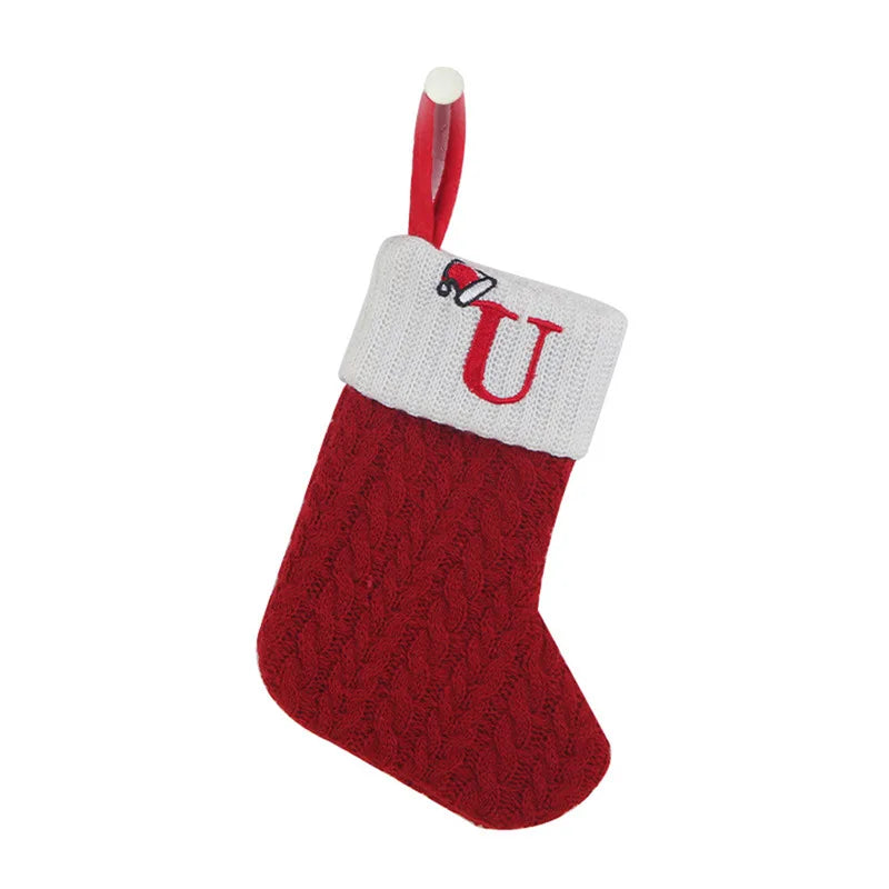 Chaussette de Noël en Tricot avec Initiale