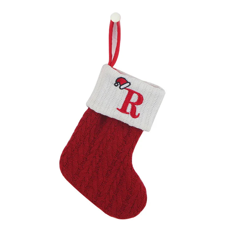 Chaussette de Noël en Tricot avec Initiale