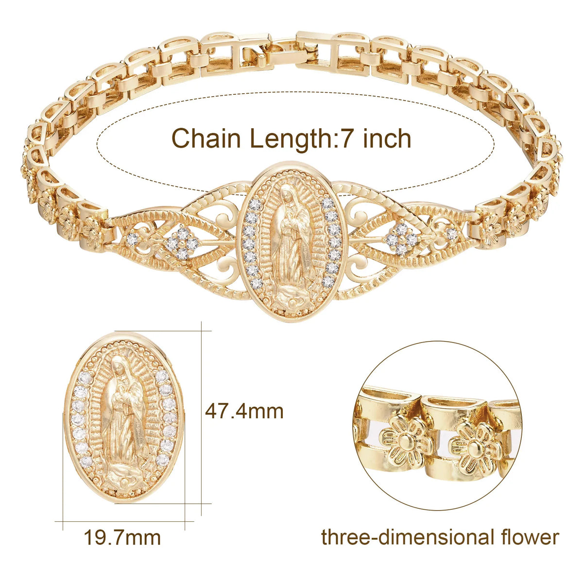 Bracelet Vierge Marie Doré – 10 Modèles Chapelet & Médaille