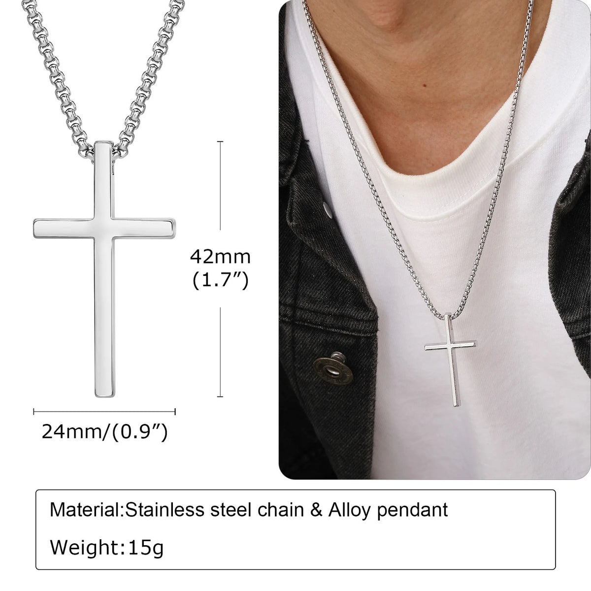 Collier Croix Classique – Chaîne Vénitienne en Acier