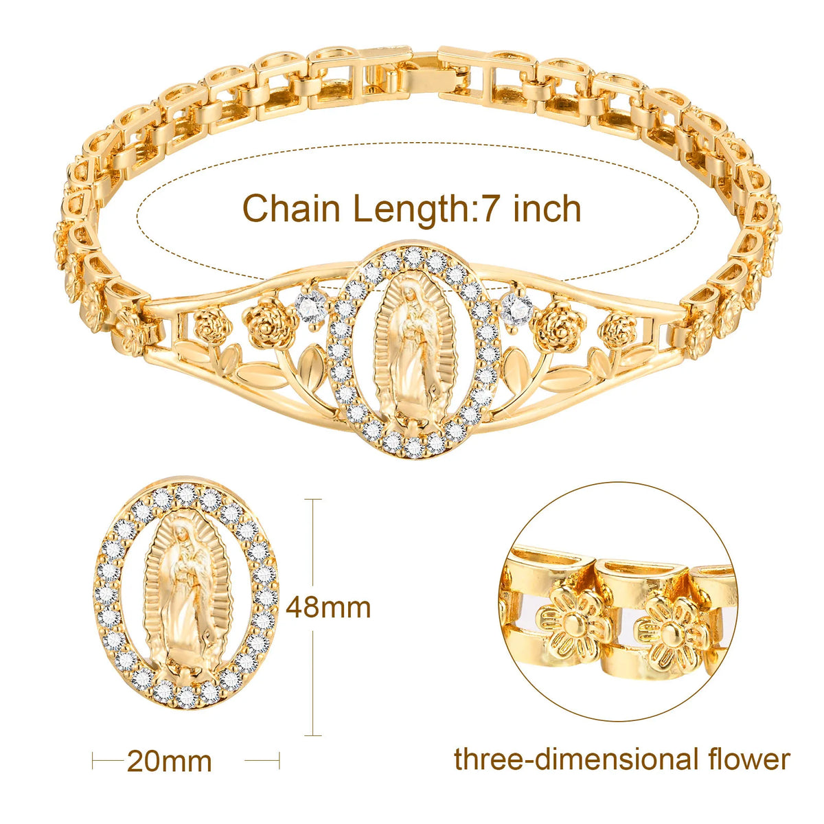 Bracelet Vierge Marie Doré – 10 Modèles Chapelet & Médaille