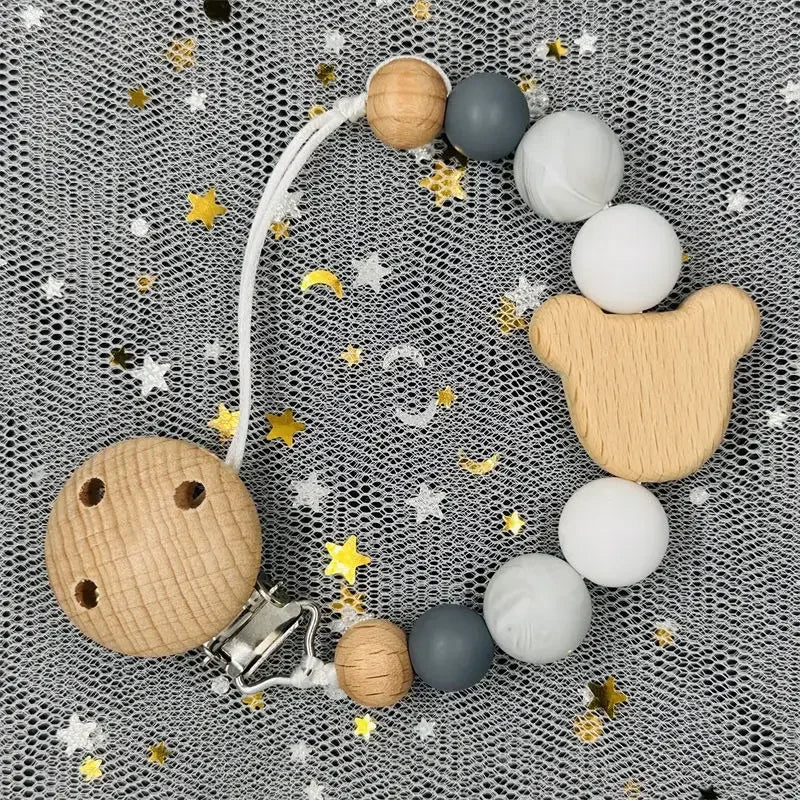 Attache-Tétine Personnalisée au Prénom – Bois & Silicone