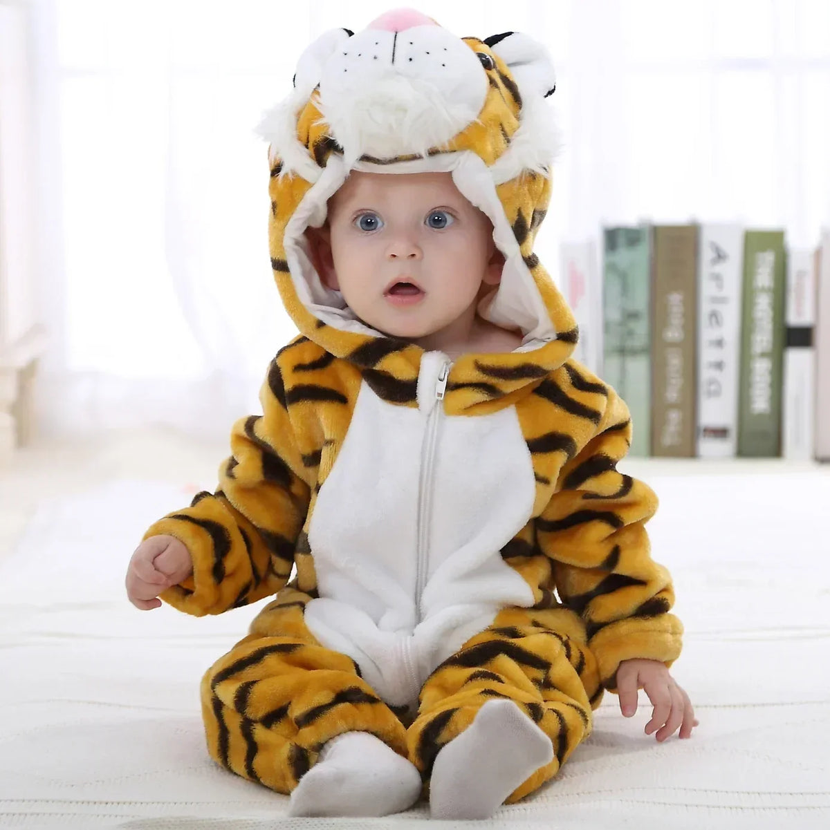 Grenouillère Pyjama Animaux Bébé – Dinosaure, Licorne, Panda | Combinaison Polaire à Capuche