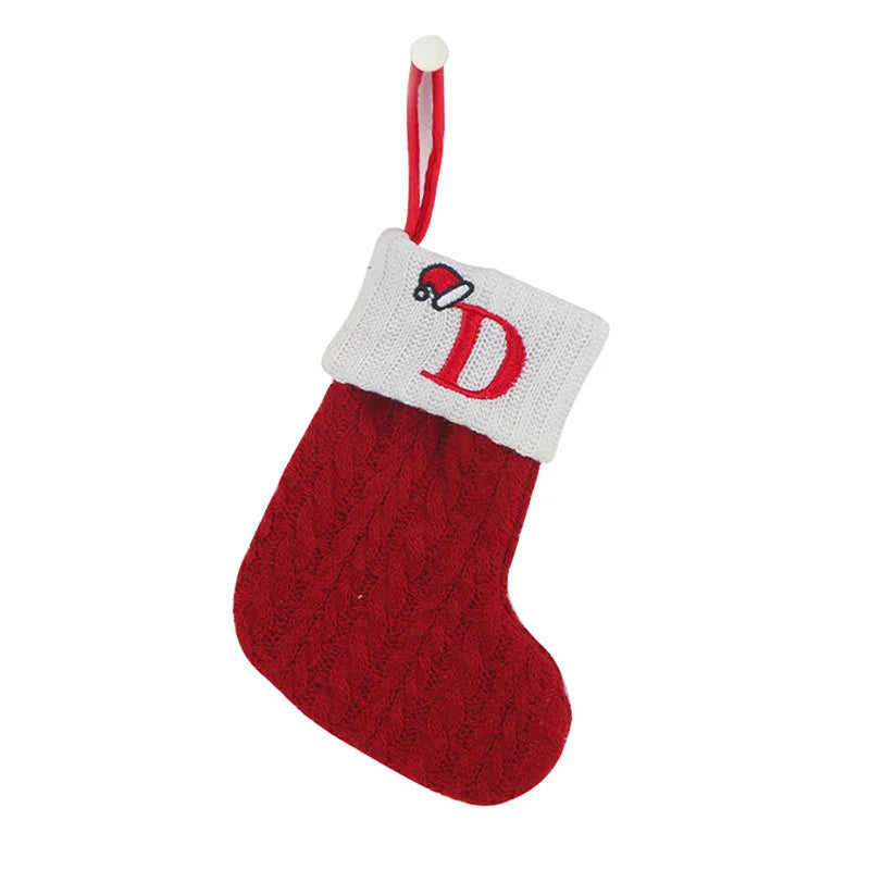 Chaussette de Noël en Tricot avec Initiale