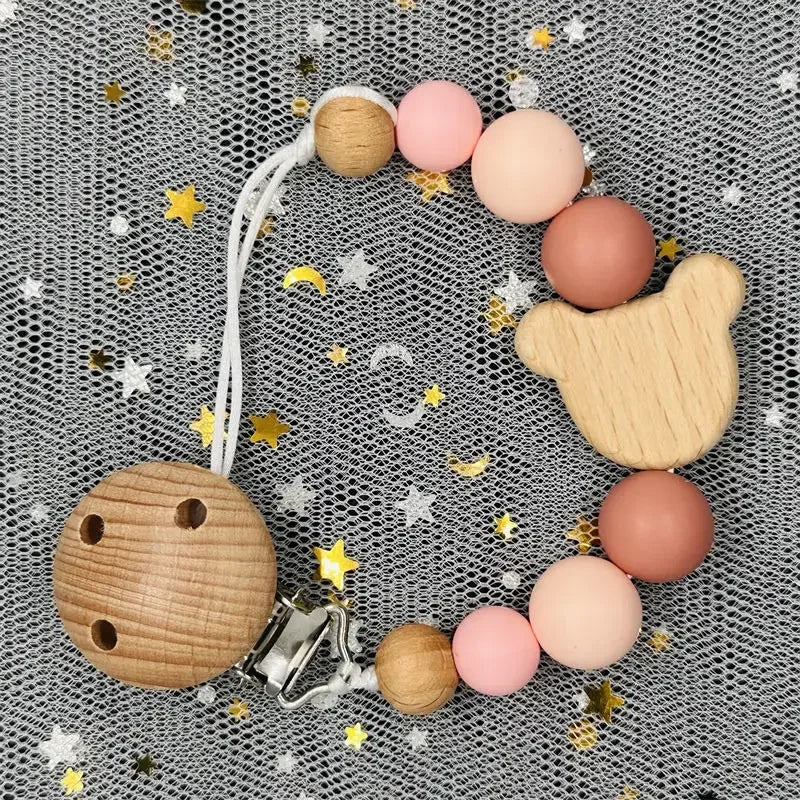 Attache-Tétine Personnalisée au Prénom – Bois & Silicone