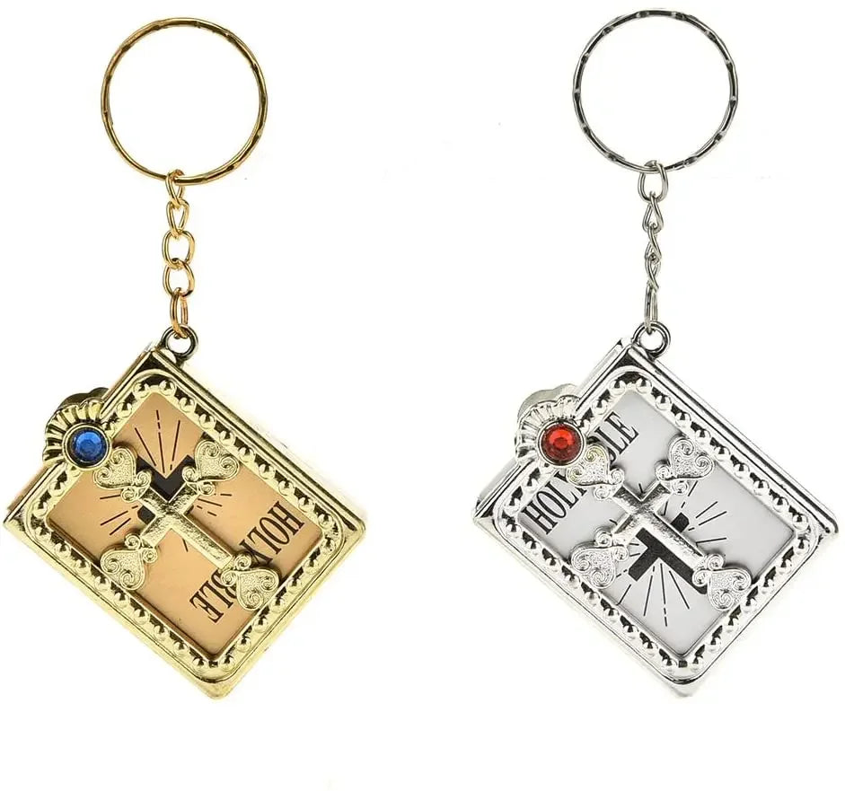 Lot de 20 Porte-clés Mini Bible – Cadeaux d’Invités Baptême & Communion