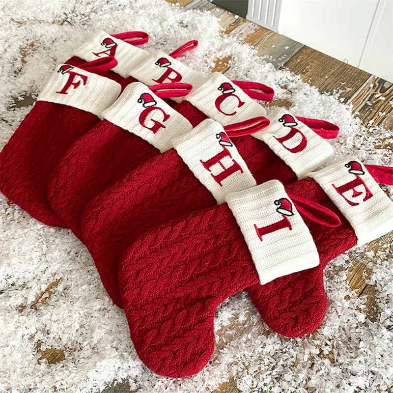 Chaussette de Noël en Tricot avec Initiale