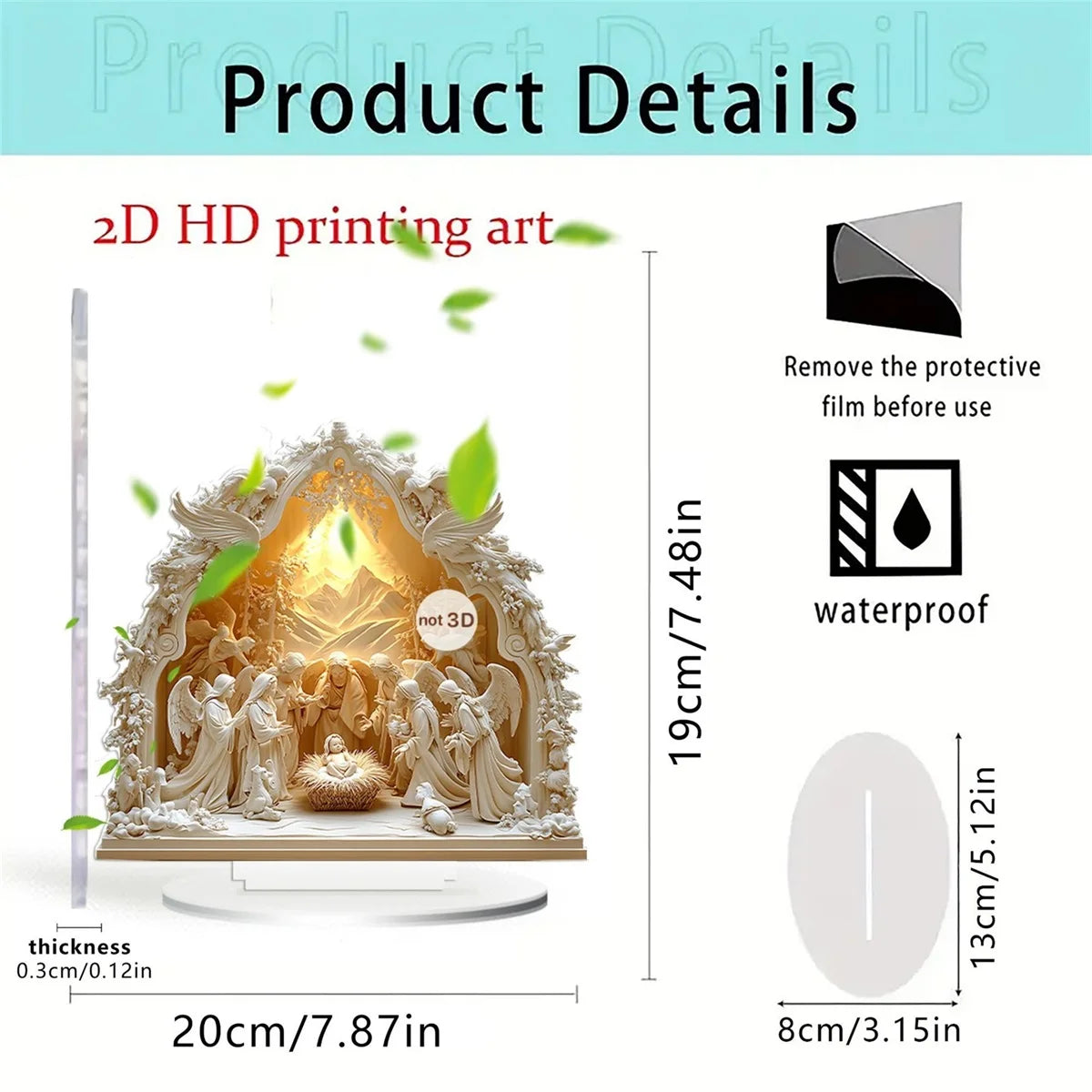 Crèche de Noël en Acrylique – Décor de Table Nativité, 8 Modèles