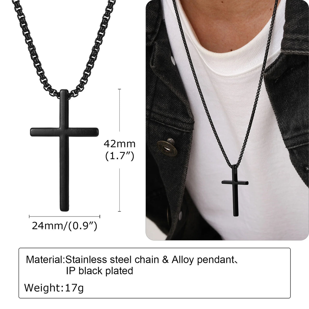 Collier Croix Classique – Chaîne Vénitienne en Acier