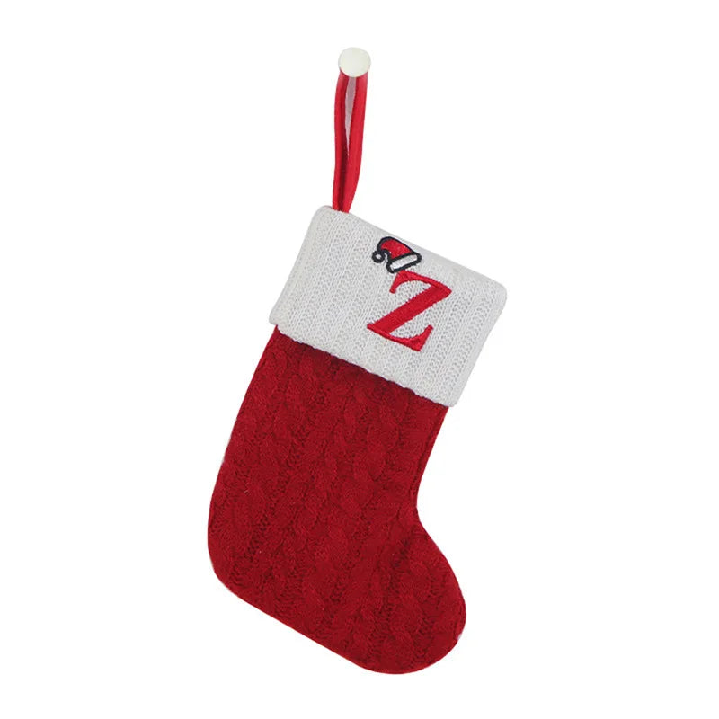 Chaussette de Noël en Tricot avec Initiale