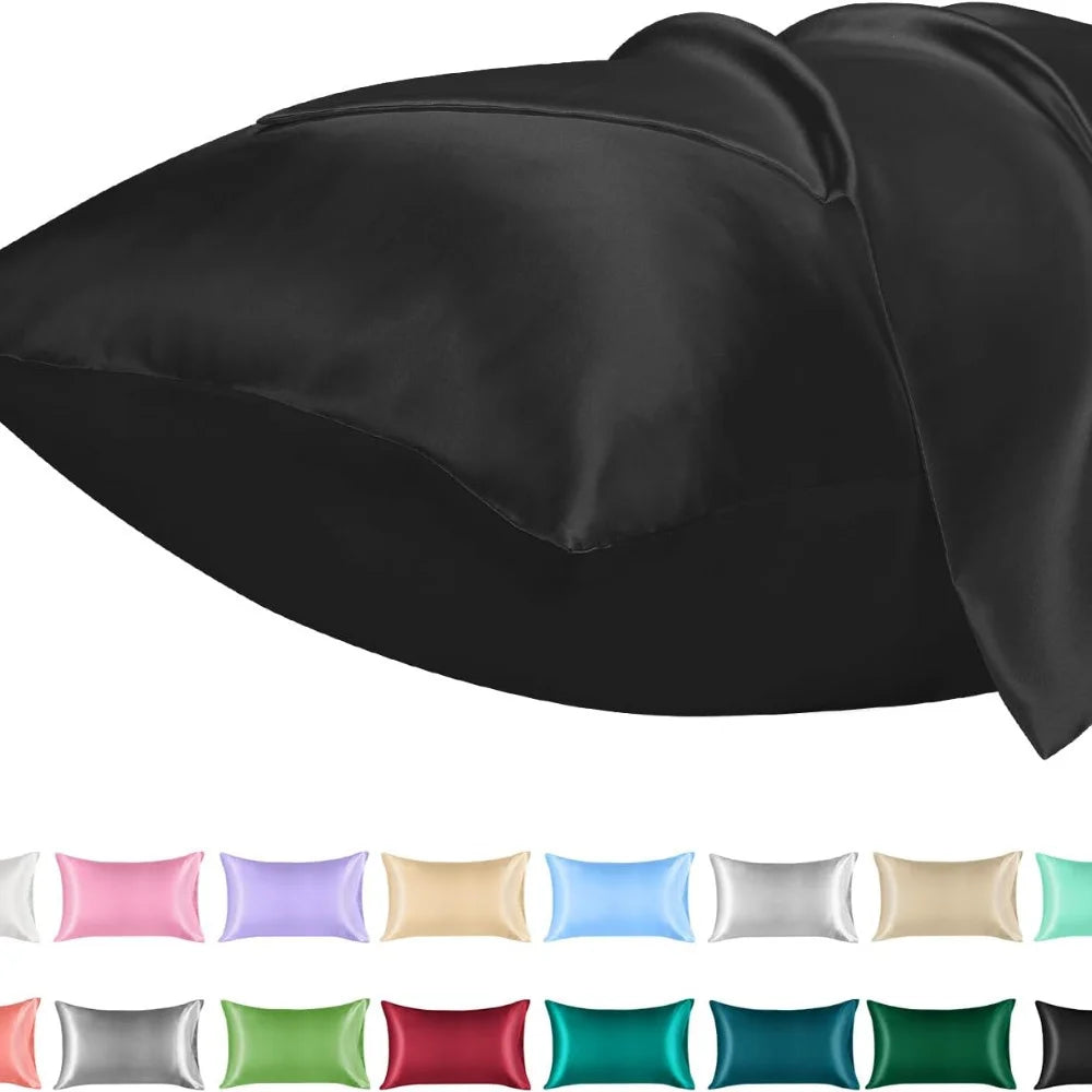 Taie d’Oreiller en Satin – Cheveux Lisses & Peau Reposée