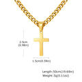 Collier Croix Homme en Acier – Chaîne Gourmette 50 cm