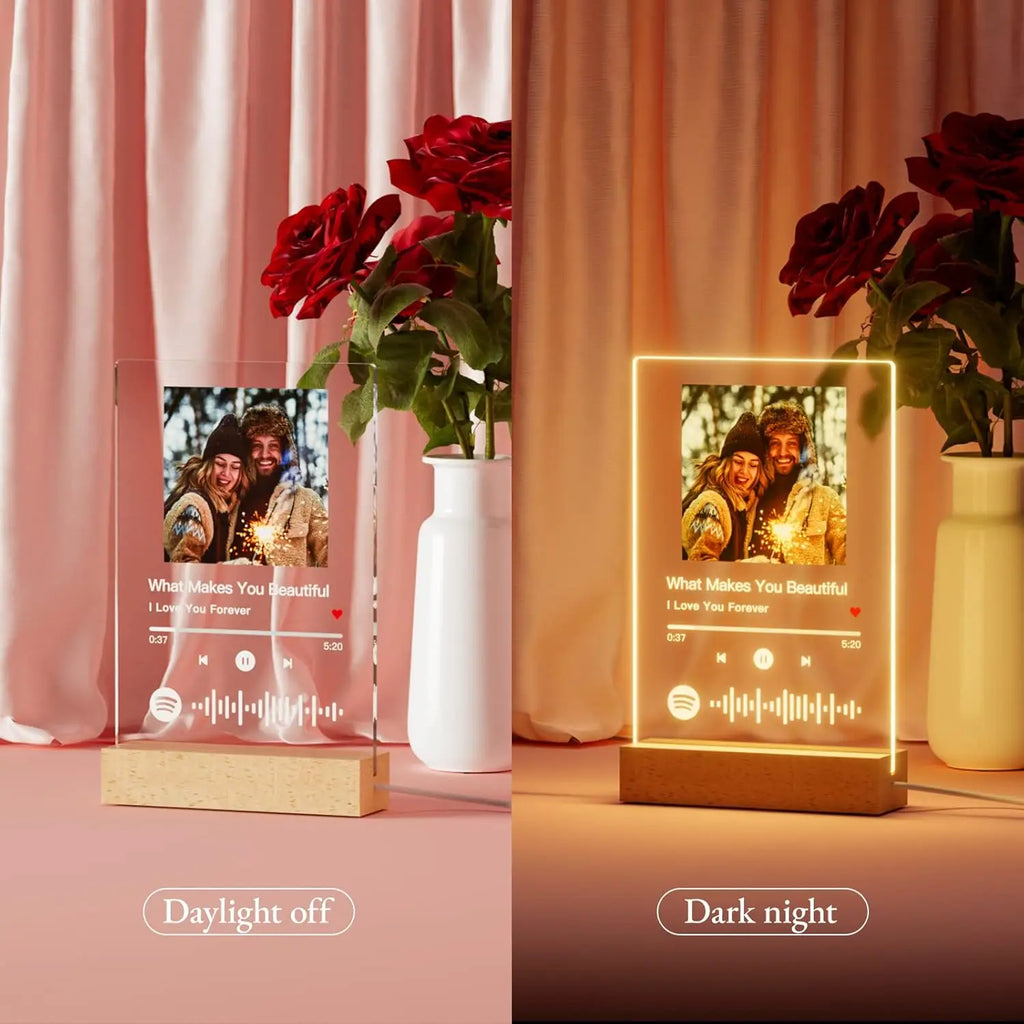 Plaque Musique Personnalisée Photo & Chanson – Lumineuse LED