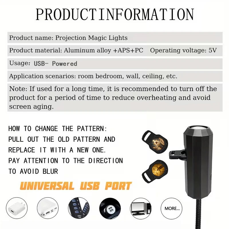 6 Jesus-Themed Projection Lights, Suitable for Living Room/Room Ambiance, Wall/Ceiling Decoration, USB Nightlights.