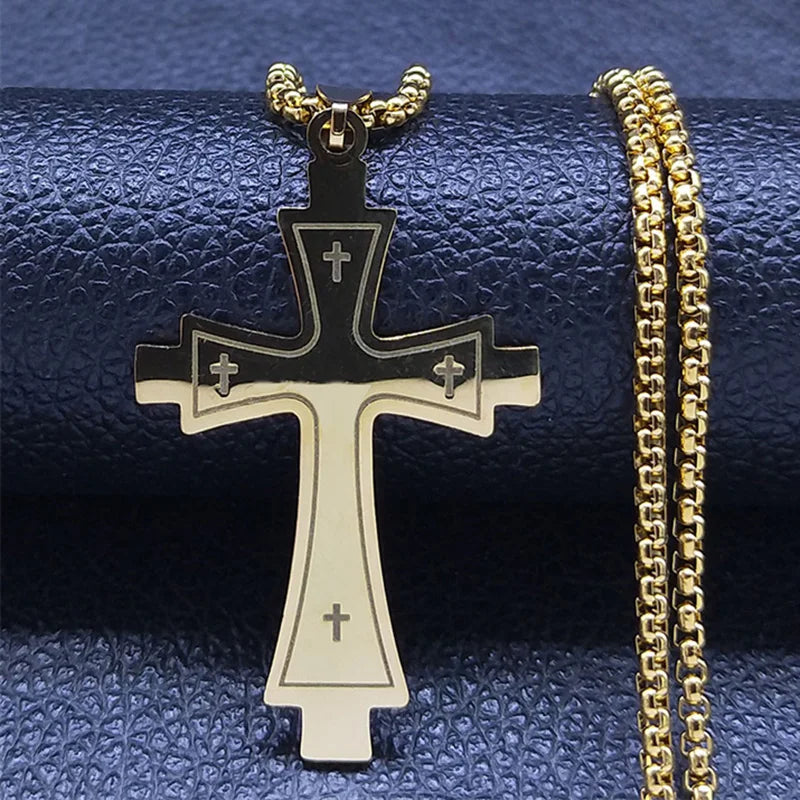 Collier Croix Homme en Acier Inoxydable