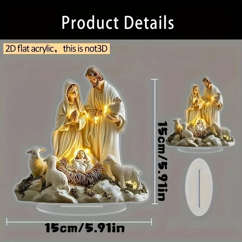 Crèche de Noël en Acrylique – Décor de Table Nativité, 8 Modèles