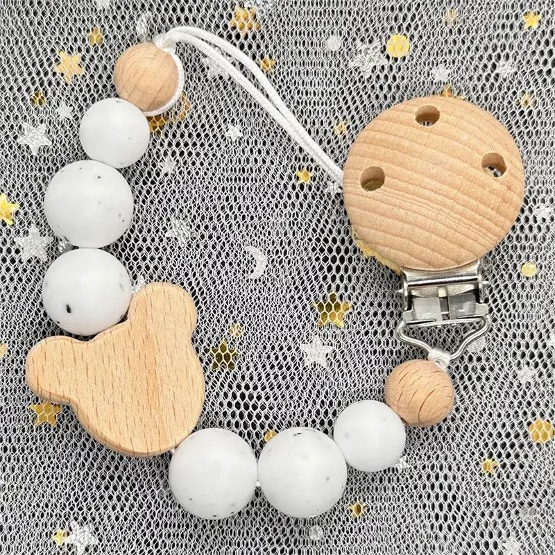Attache-Tétine Personnalisée au Prénom – Bois & Silicone