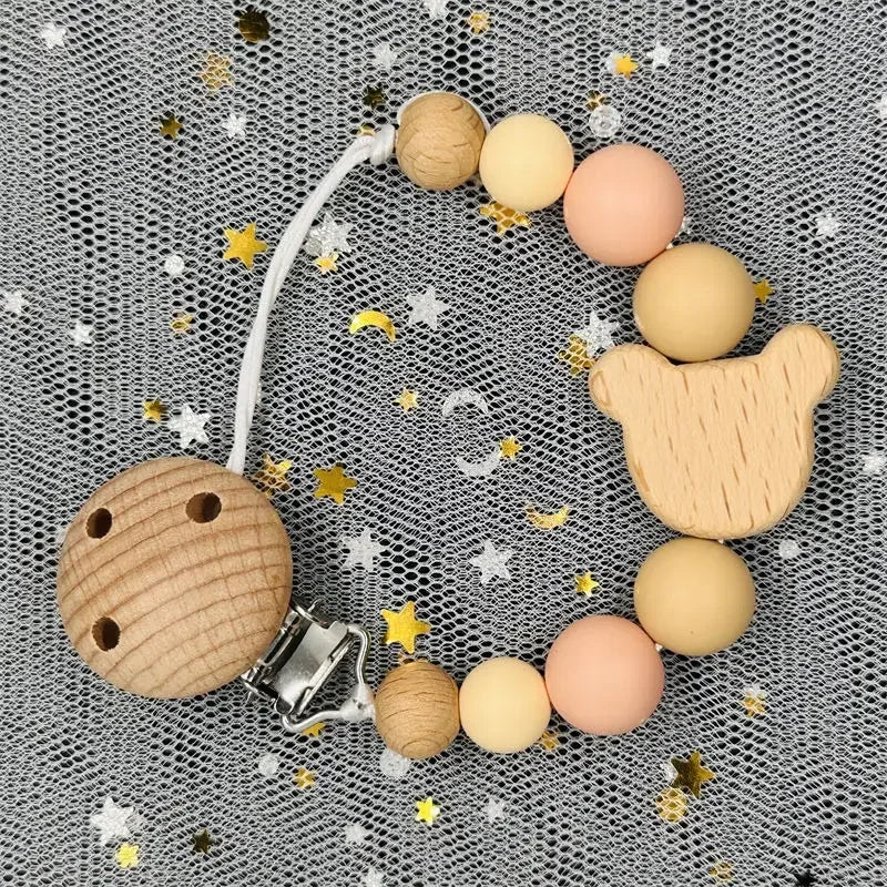 Attache-Tétine Personnalisée au Prénom – Bois & Silicone