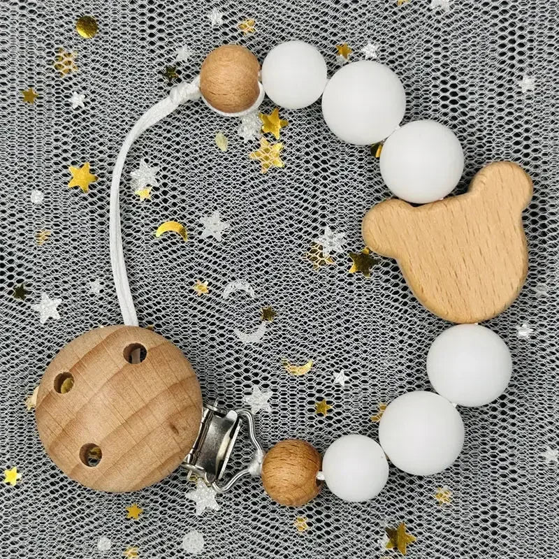 Attache-Tétine Personnalisée au Prénom – Bois & Silicone