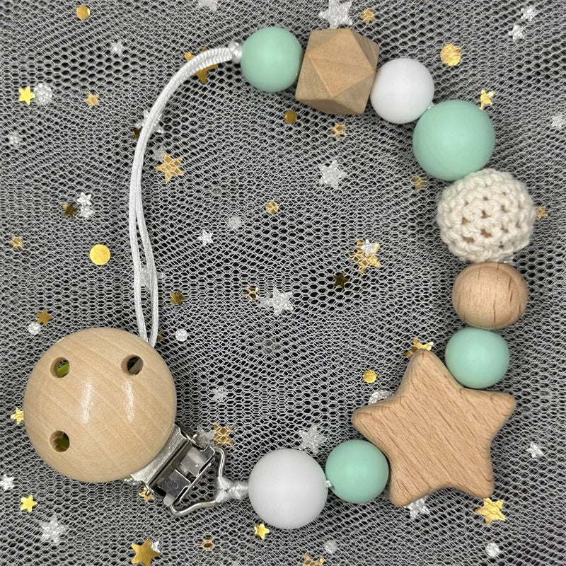 Attache-Tétine Personnalisée au Prénom – Bois & Silicone