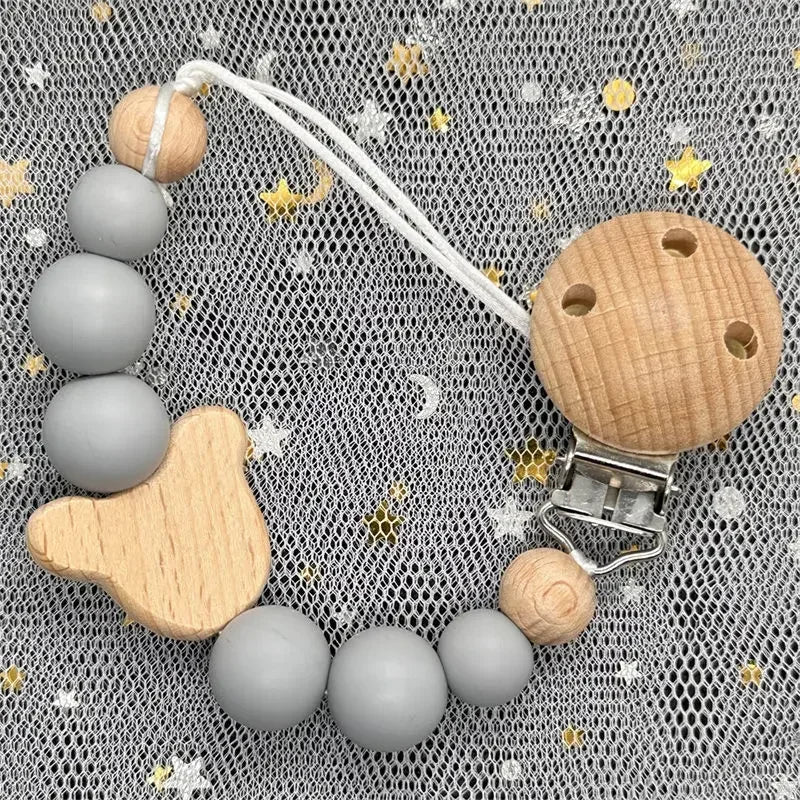 Attache-Tétine Personnalisée au Prénom – Bois & Silicone