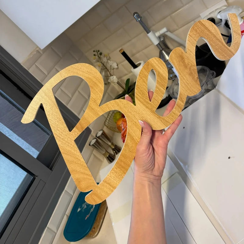 Plaque Prénom en Bois pour Chambre de Bébé