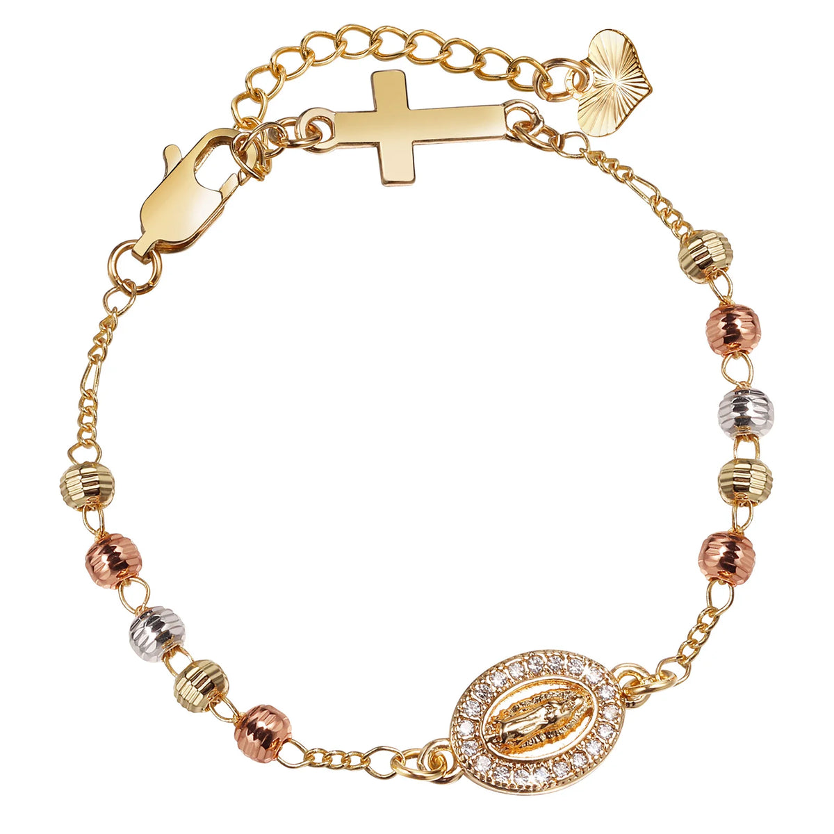 Bracelet Dizainier Croix & Médaille – Perles Dorées, 11 Modèles