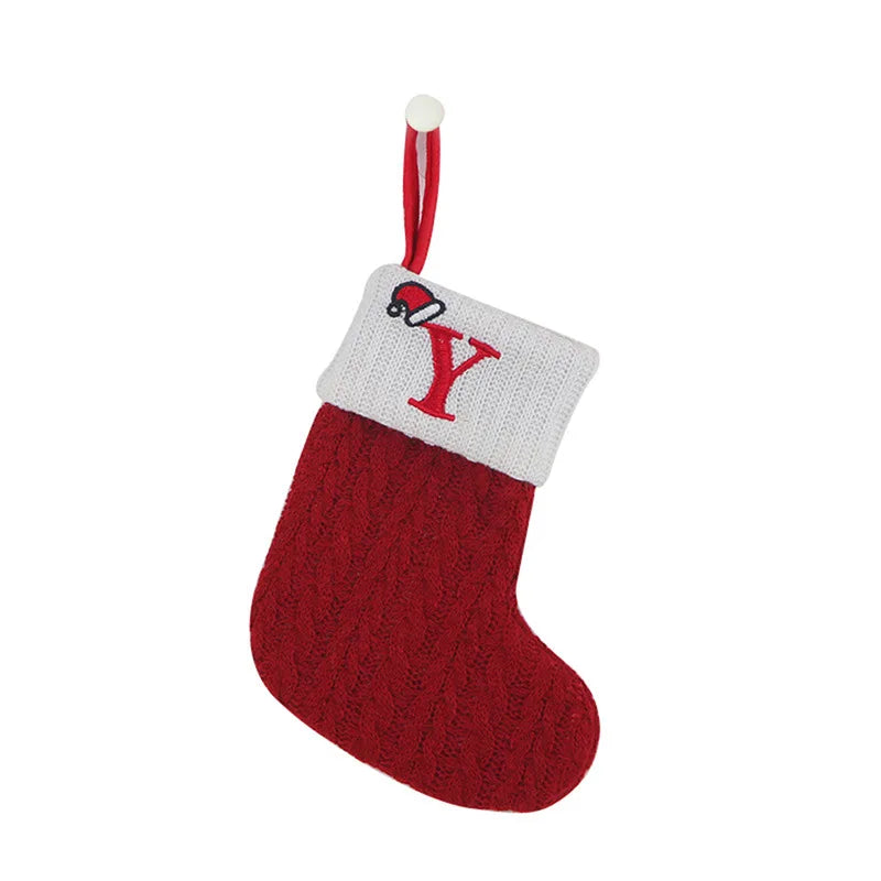 Chaussette de Noël en Tricot avec Initiale