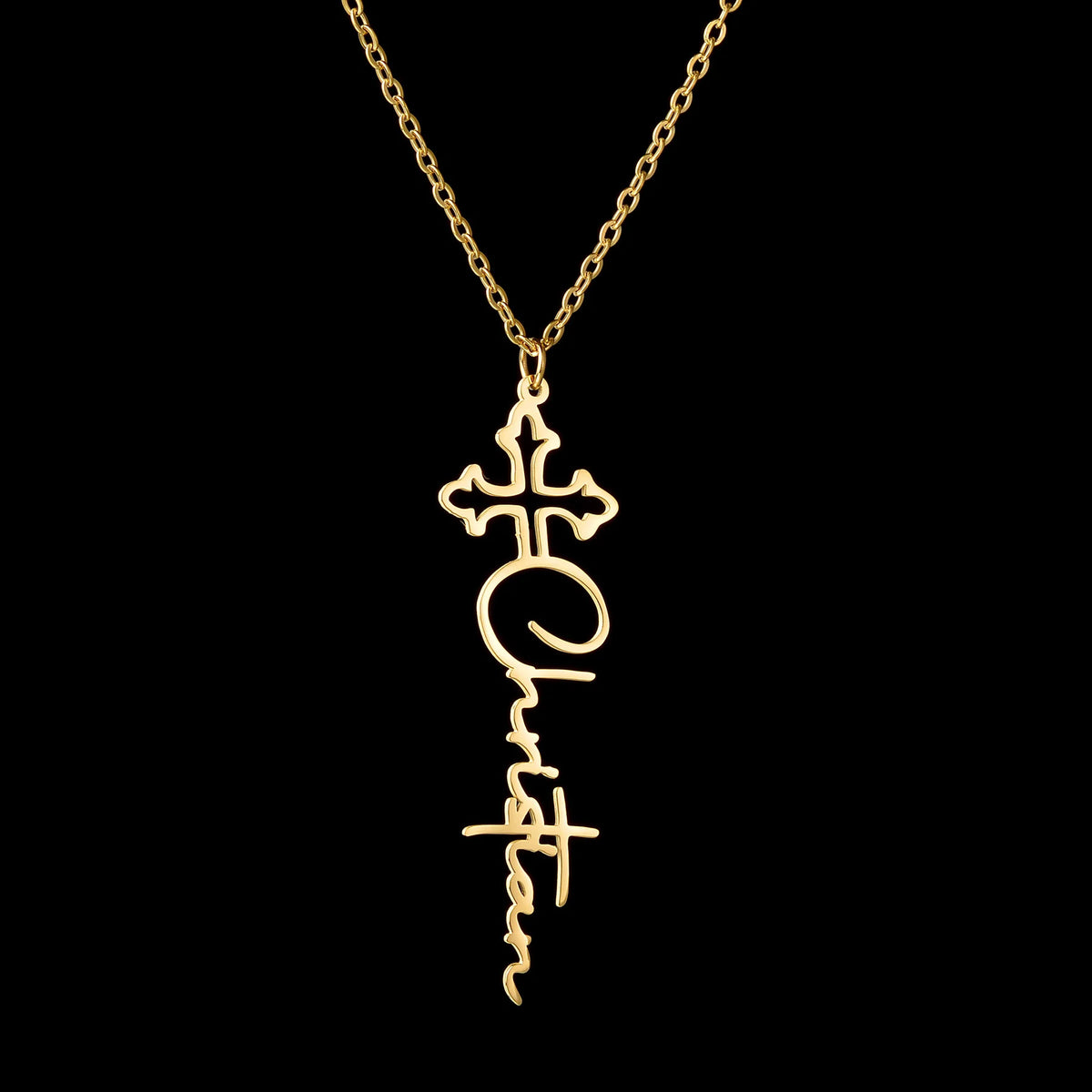Collier Croix Personnalisé au Prénom – Cadeau de Baptême & Communion