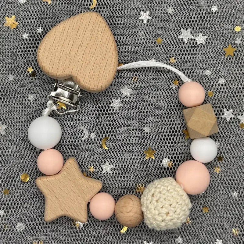 Attache-Tétine Personnalisée au Prénom – Bois & Silicone