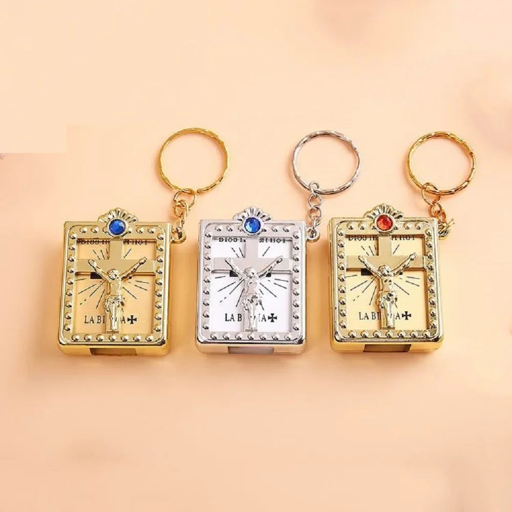 Lot de 20 Porte-clés Mini Bible – Cadeaux d’Invités Baptême & Communion