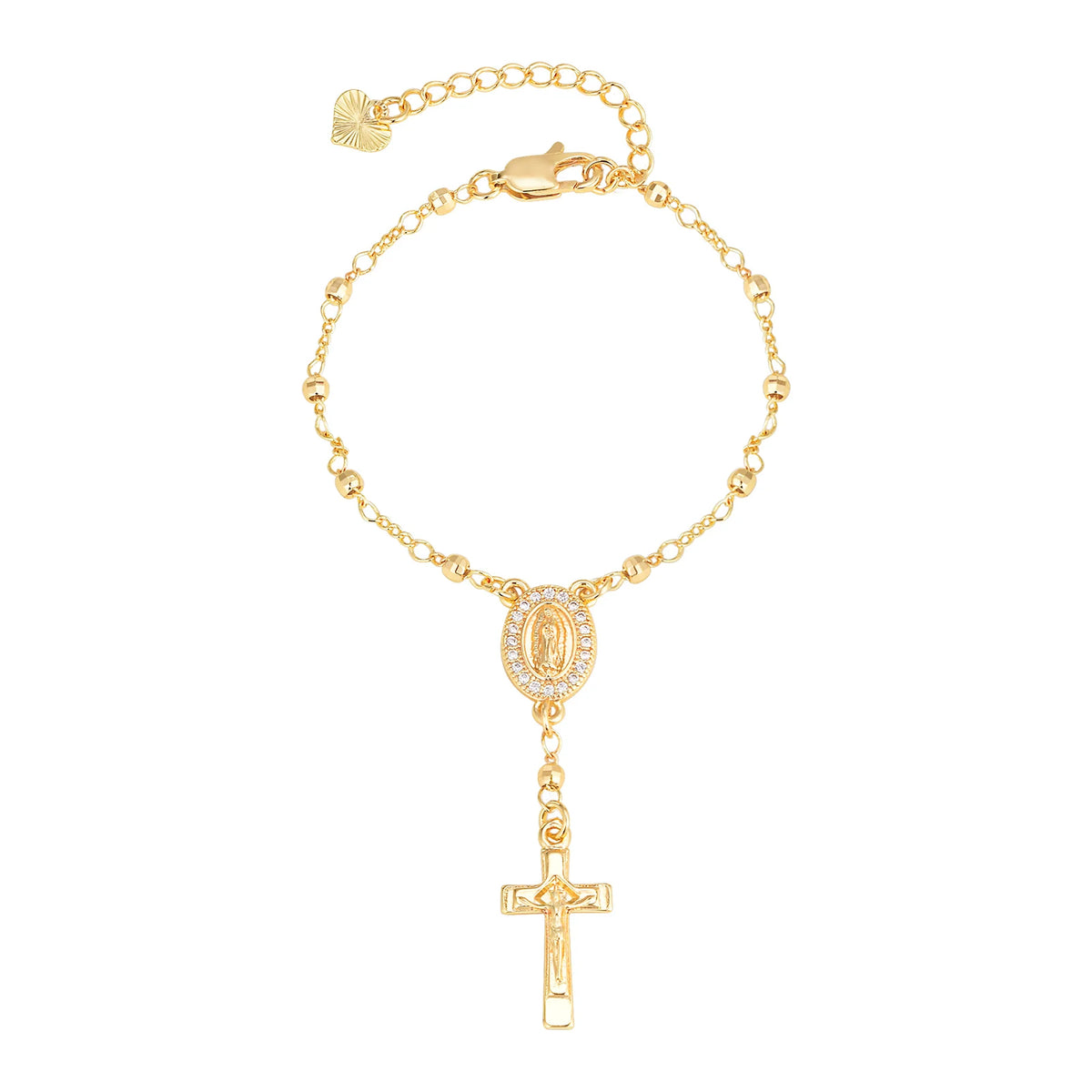 Bracelet Dizainier Croix & Médaille – Perles Dorées, 11 Modèles